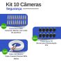 Kit 10 Câmeras Intelbras VHD 1220 B G8 Full Color Full HD 1080P Multi HD Visão Noturna Colorida 20m Proteção IP67 + Gravador Digital de vídeo Intelbras MHDX 1116-C + HD Interno 1TB