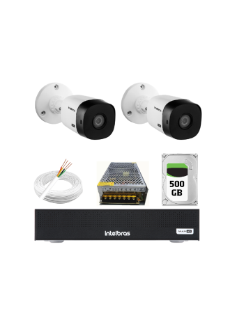 Kit 2 Câmeras Segurança Intelbras 1120B DVR 4 Canais Com HD Completo